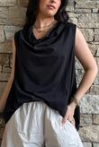 Oscar Drape Trapeze Tank Black